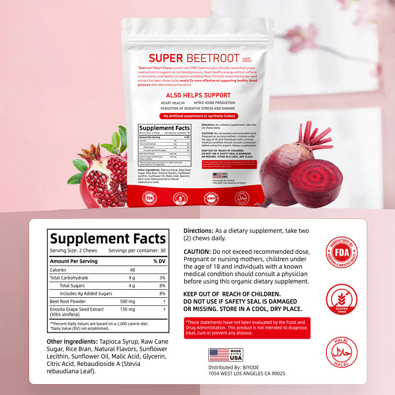BIYODE Super Beetroot Heart Chews