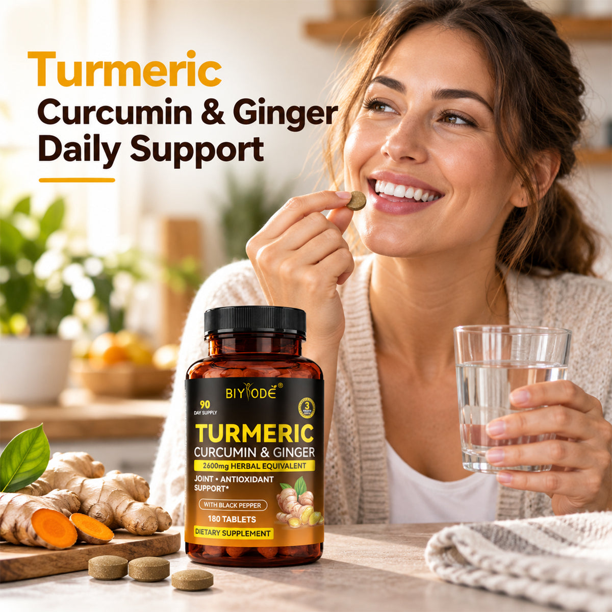 BIYODE High-Potency Turmeric Curcumin &amp; Ginger Complex