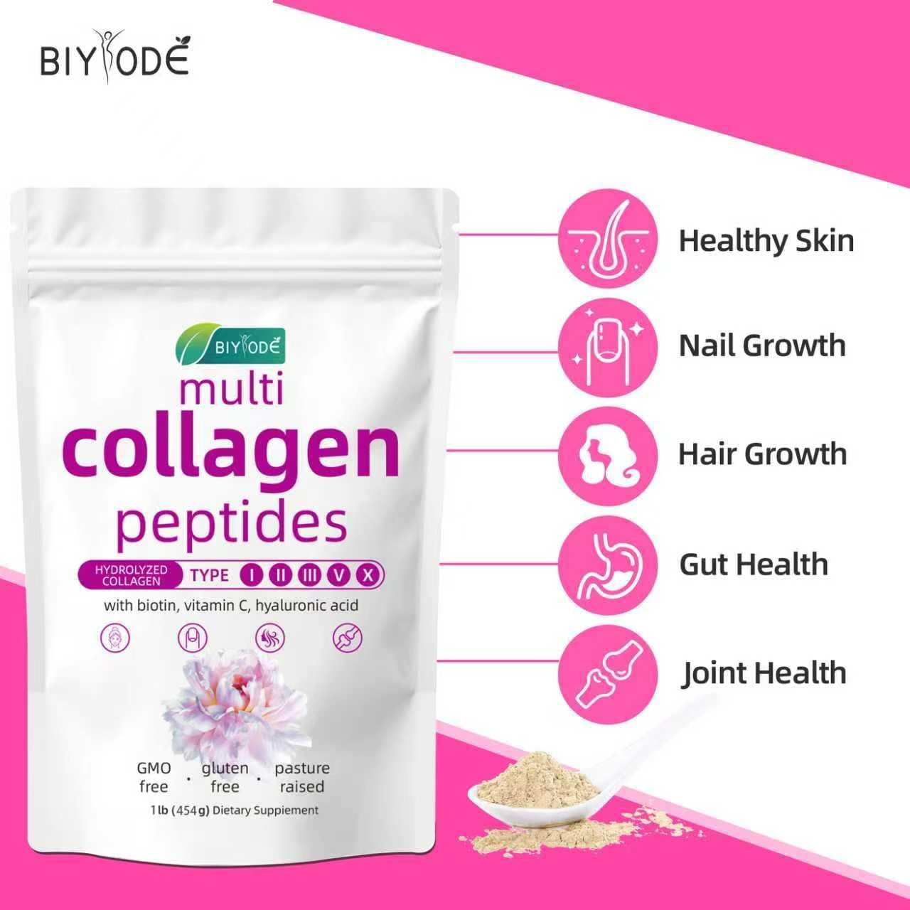 BIYODE Hydrolyzed Collagen Peptides 454g