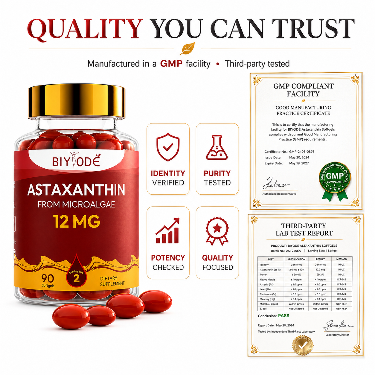BIYODE Astaxanthin 12mg