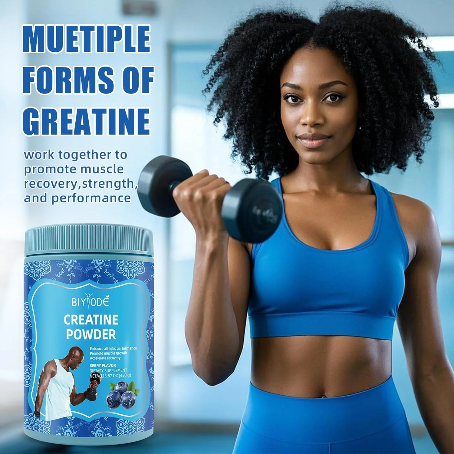 BIYODE Berry Flavored Creatine Powder (450g)