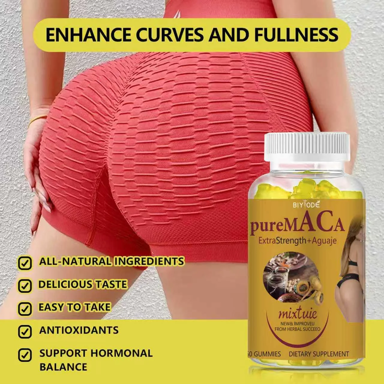 BIYODE Pure Maca Extra Strength + Aguaje Gummies