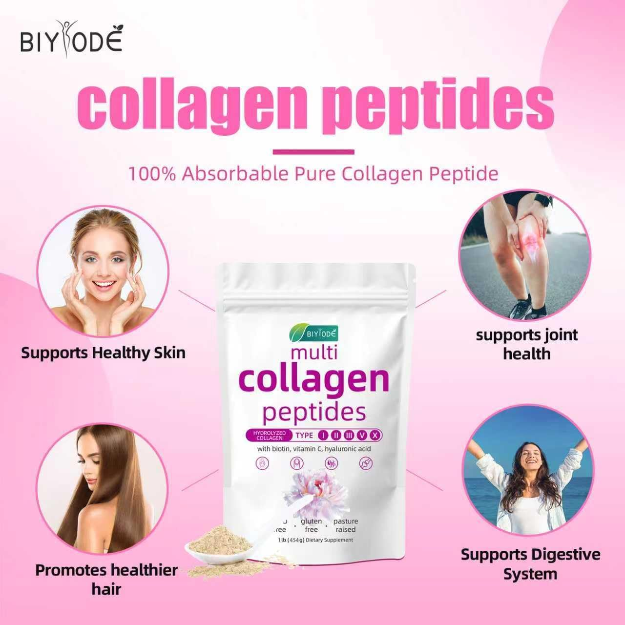 BIYODE Hydrolyzed Collagen Peptides 454g