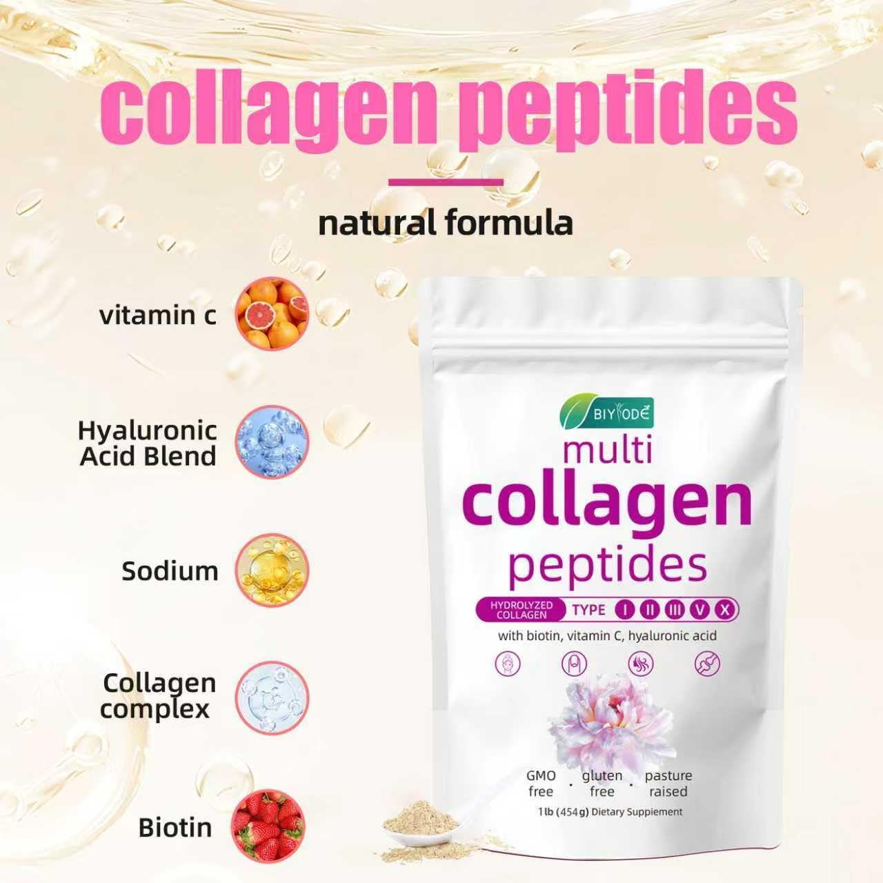 BIYODE Hydrolyzed Collagen Peptides 454g