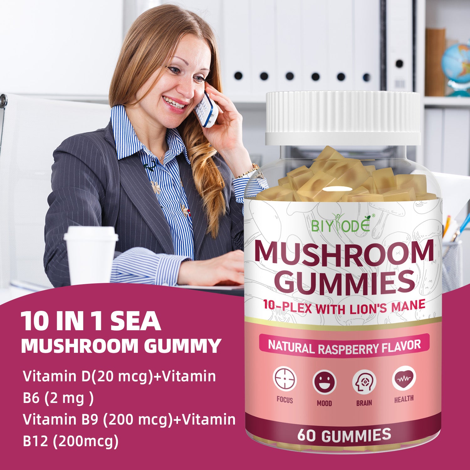 BIYODE Mushroom Gummy Candy